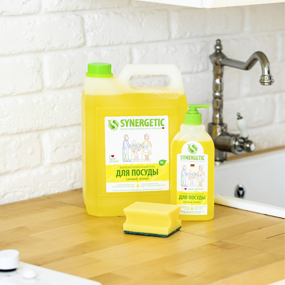Средство для мытья посуды (лимон)  0,5 л (1/14) "синергетик"