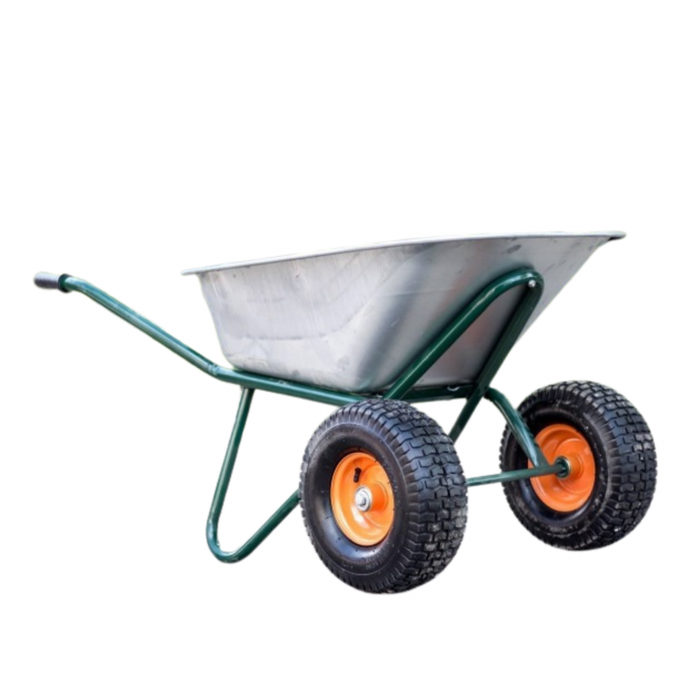 Садовая строительная усиленная рама и колеса двухколесная тачка REZAR 150 л 270 кг