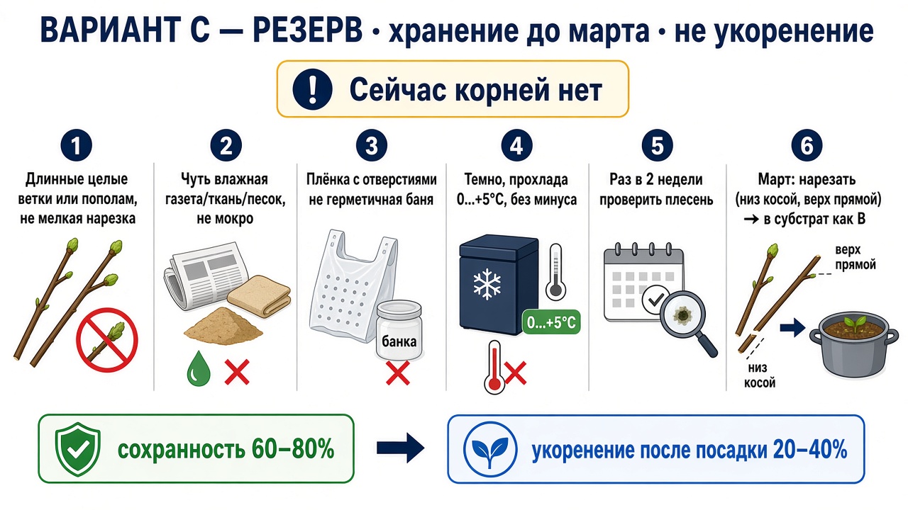 Схема холодного хранения черенков гортензии до марта