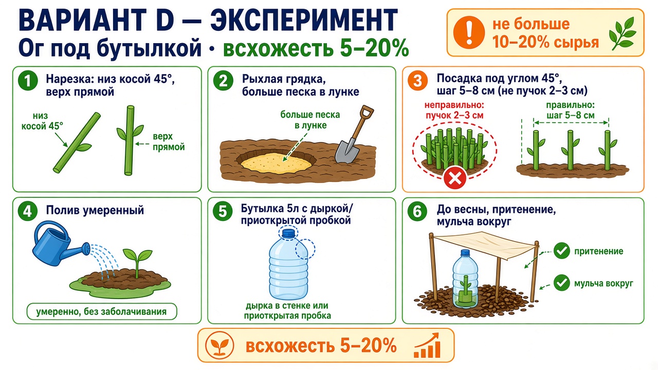 Схема посадки черенков гортензии под пластиковой бутылкой