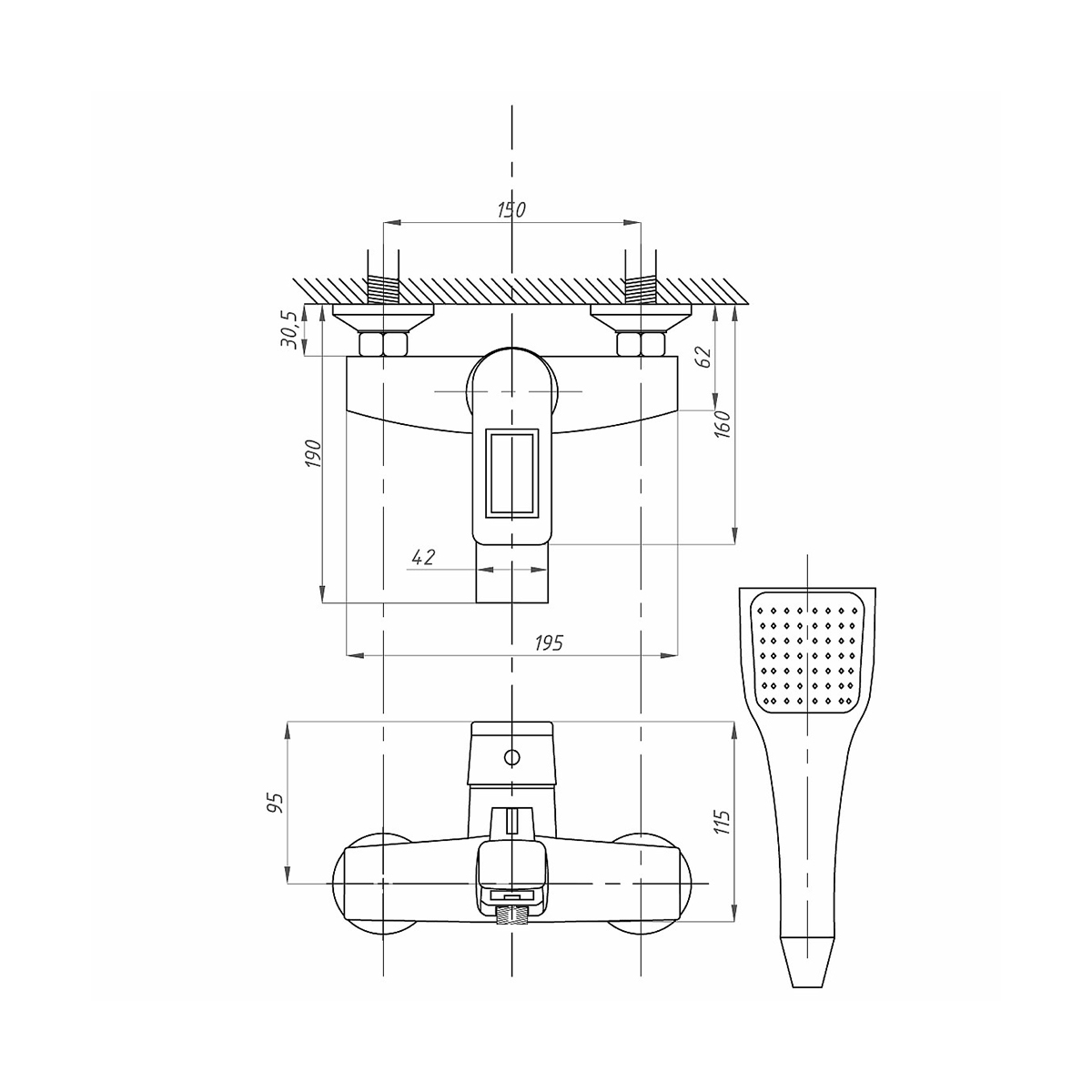 Смеситель для ванн fzs-w61 (белый) (1/10) "fauzt"