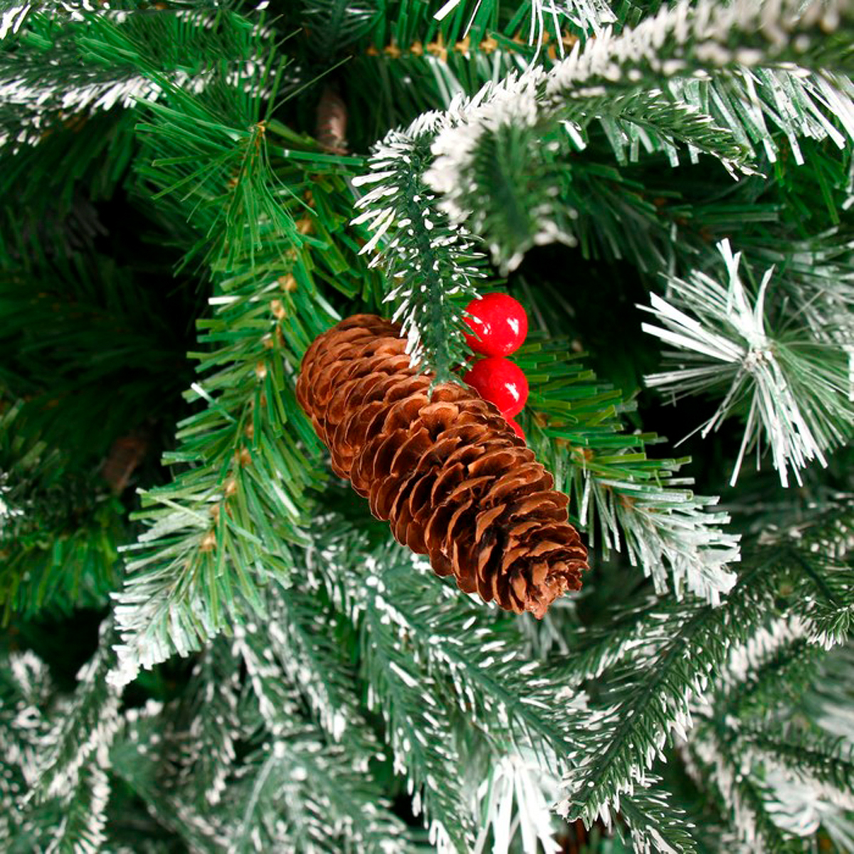 Ель декор. "виктория с калиной и шишками" 240 см, 1748 веток (зеленая) "зимнее волшебство" 185431