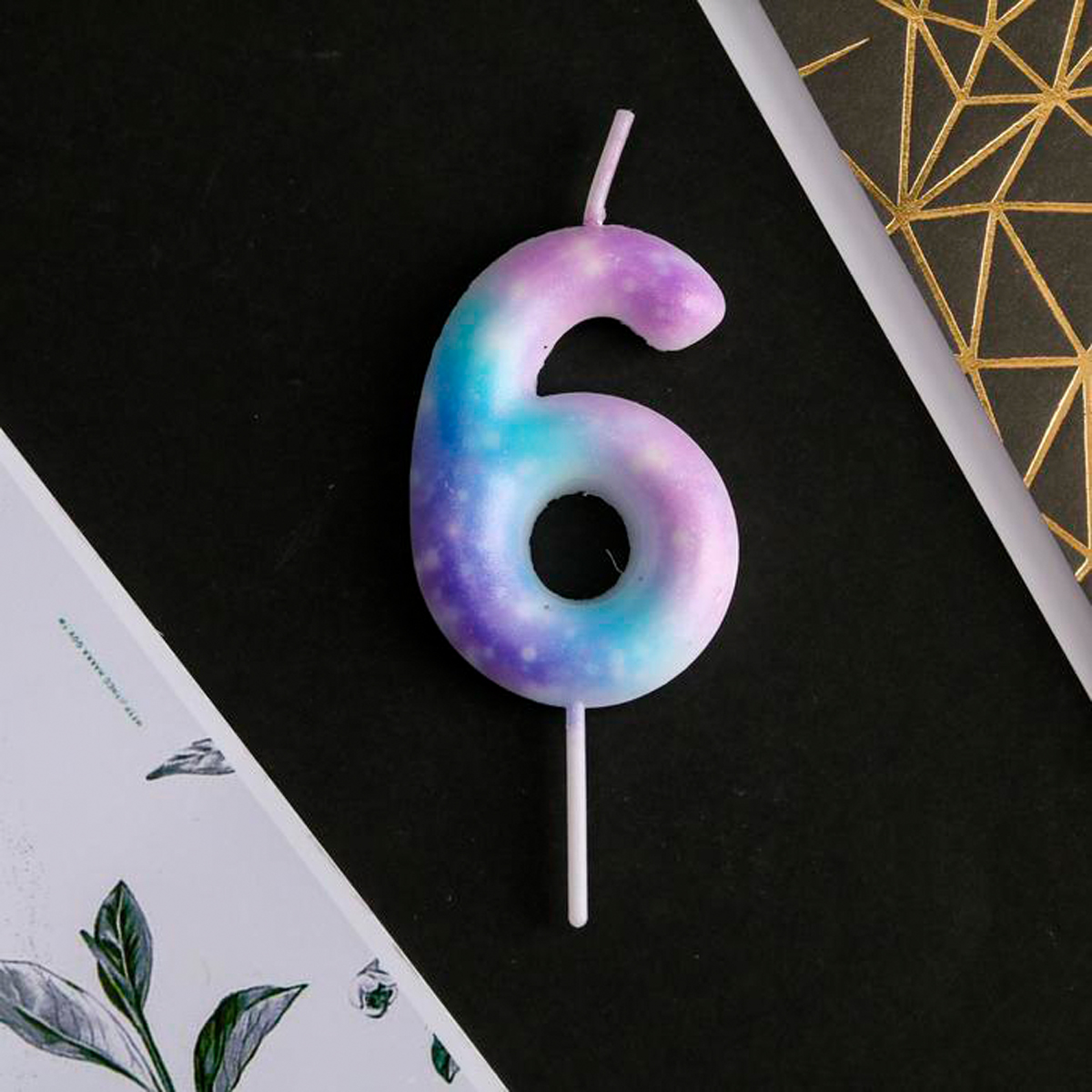 Свеча для торта цифра "6" 5,5*8 см (1/600) 6882431