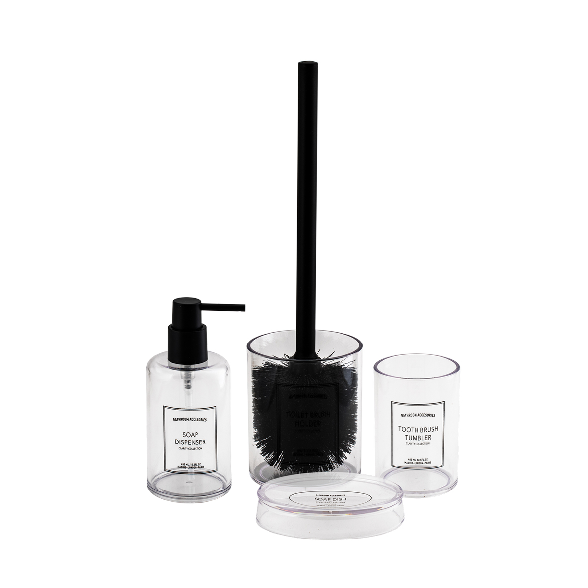 Стакан для ванной комнаты "clarity" акрил (прозрачный) (1/12) "swensa" swp-1015trp-c