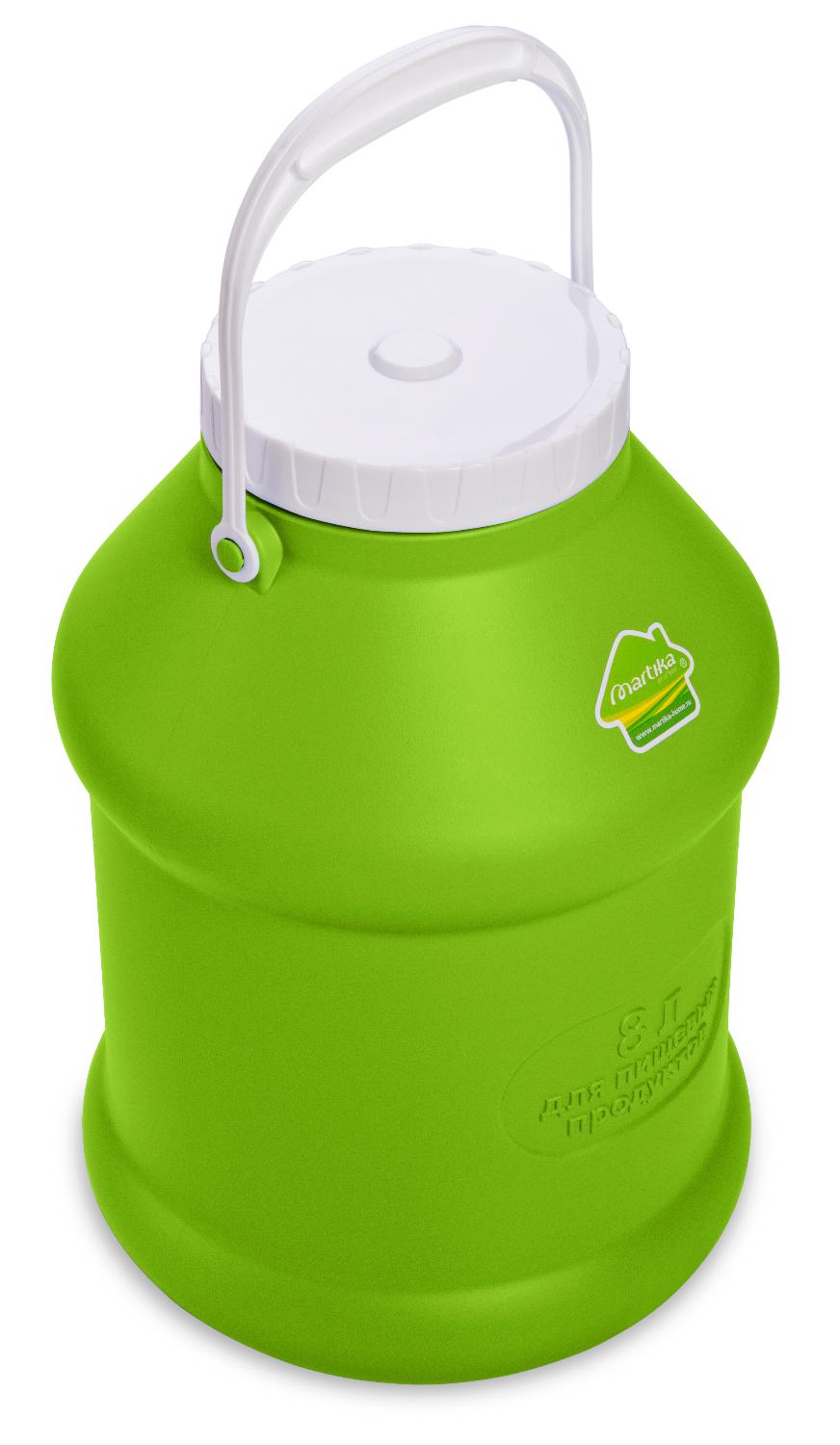 Бидон пласт. "просперо" 8 л с крышкой (зеленый) (1/6) "мартика" с927зел