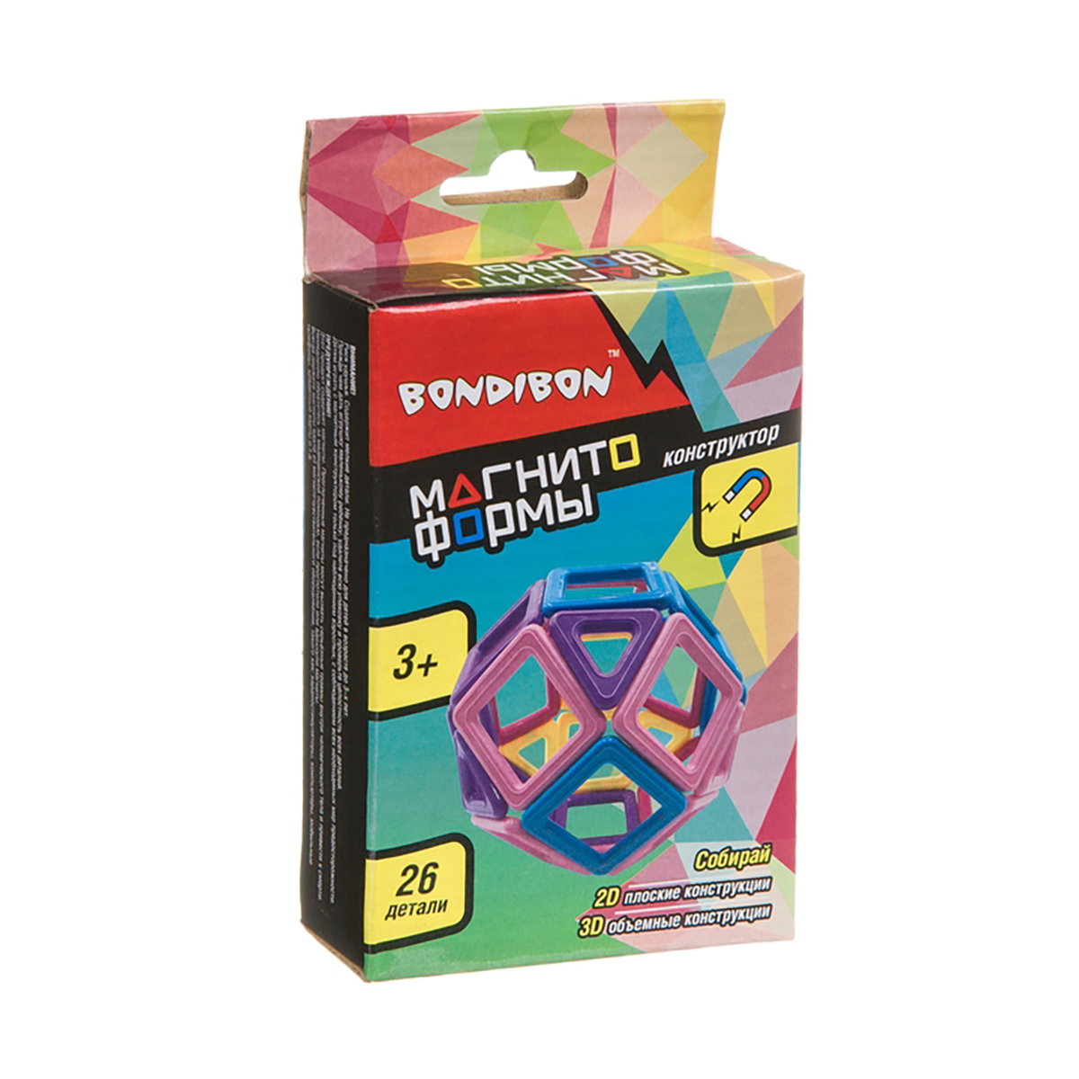 Конструктор магнитный "магнитоформы" 26 деталей "bondibon" вв4408