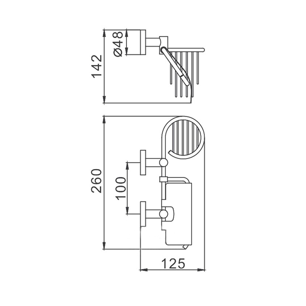 Держатель для туал. бумаги и освежителя воздуха f1703-1, хром (1/20/40) "frap"