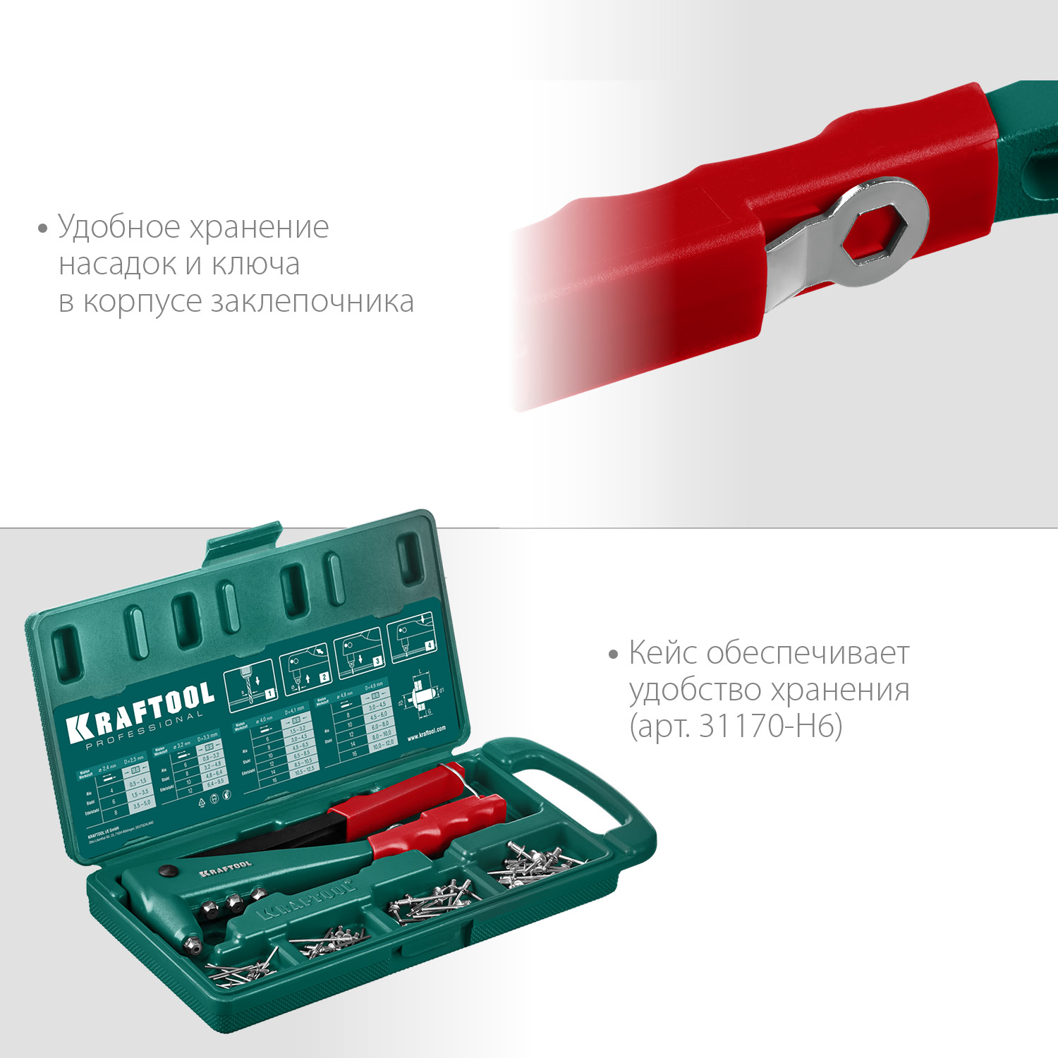 KRAFTOOL X-3, 2.4 - 4.8 мм, литой заклепочник (31170)