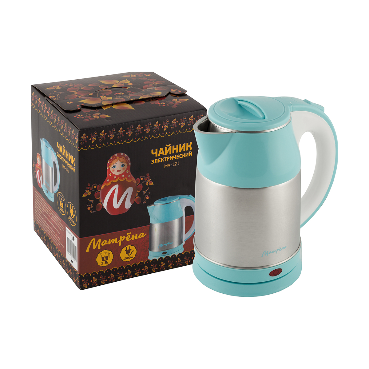 Чайник электр. "матрёна" ma-121 1,8 л (1/12) сталь