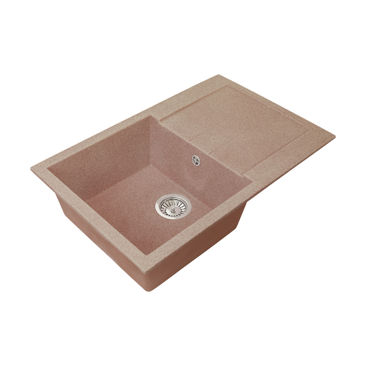 Мойка для кухни врезная искуств. камень gs-25-307 с крылом 775*495 мм терракот "granstones"