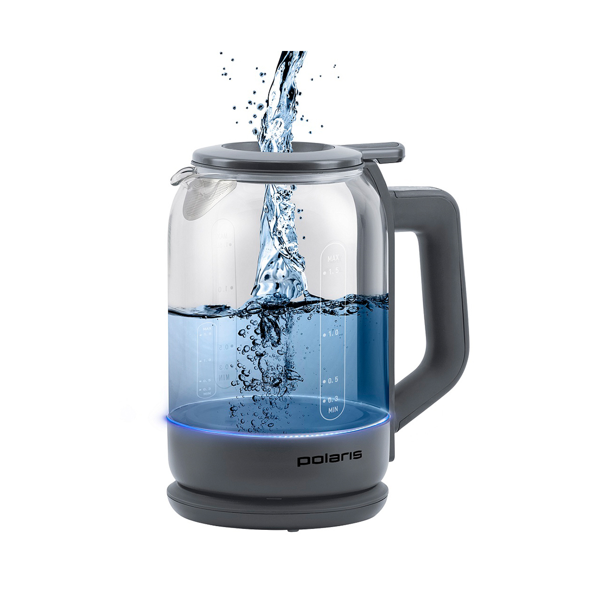 Чайник электр. pwk 1720cgld "wifi iq home" 1,5 л стекло (серый) (1/4) "polaris"