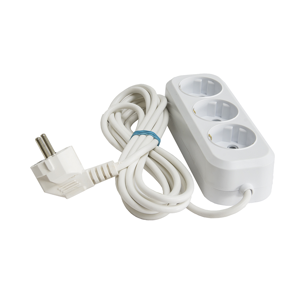 Удлинитель с заземл. 3 м  3 розетки  пвс 3*0,75 мм (1/20)  (ухз-103 3 м)