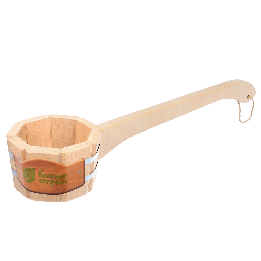 Ковш-черпак для бани и сауны 0,6 л, липа (1/5) "банные штучки" 3589