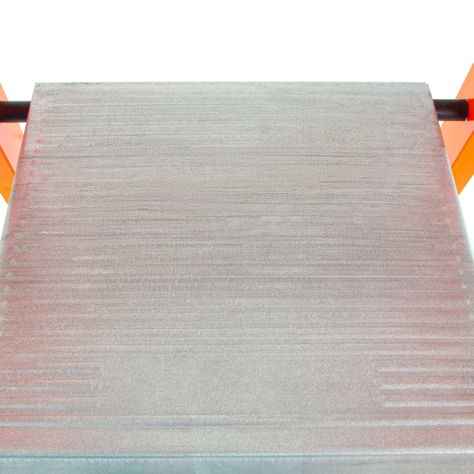 Стремянка, 5 ступеней, стальной профиль, ступени сталь, оранжевая, Сибртех (97965)