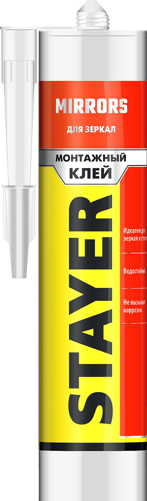 STAYER 280 мл, белый, монтажный клей для зеркал, Professional (41329)
