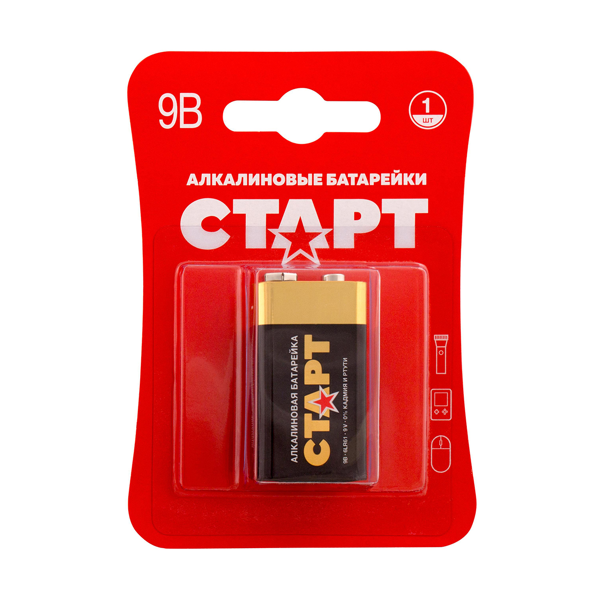 Батарейка "старт" 6lr61-bl1 крона (1 шт. в блистере) (10/200)