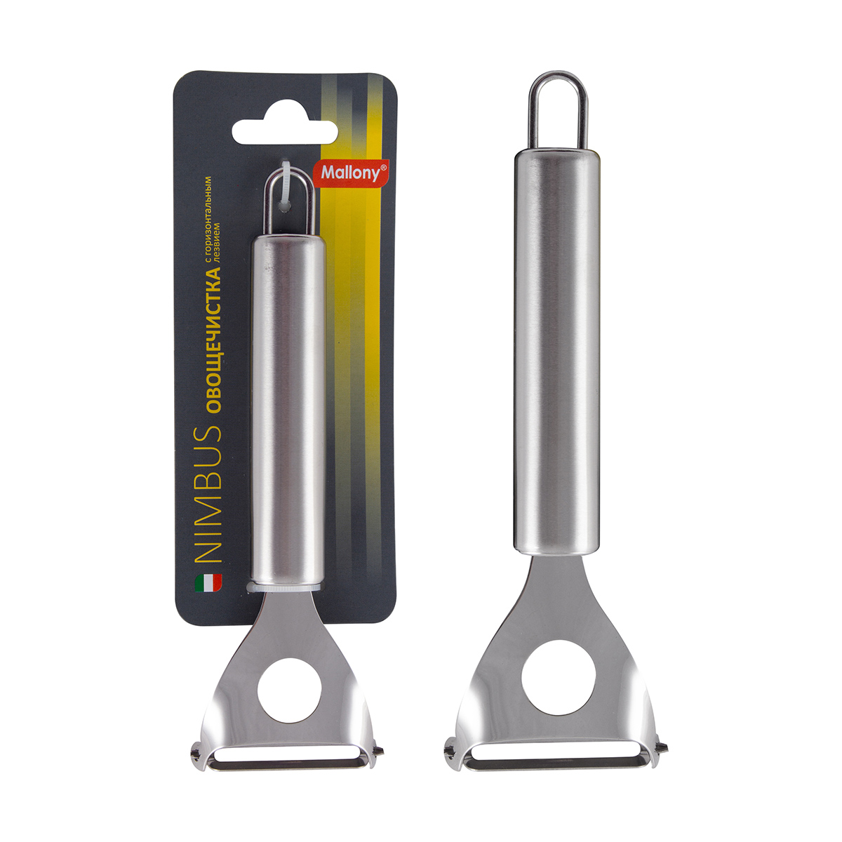 Овощечистка нержав. "nimbus" с горизонтальным лезвием (1/12/144) "mallony"