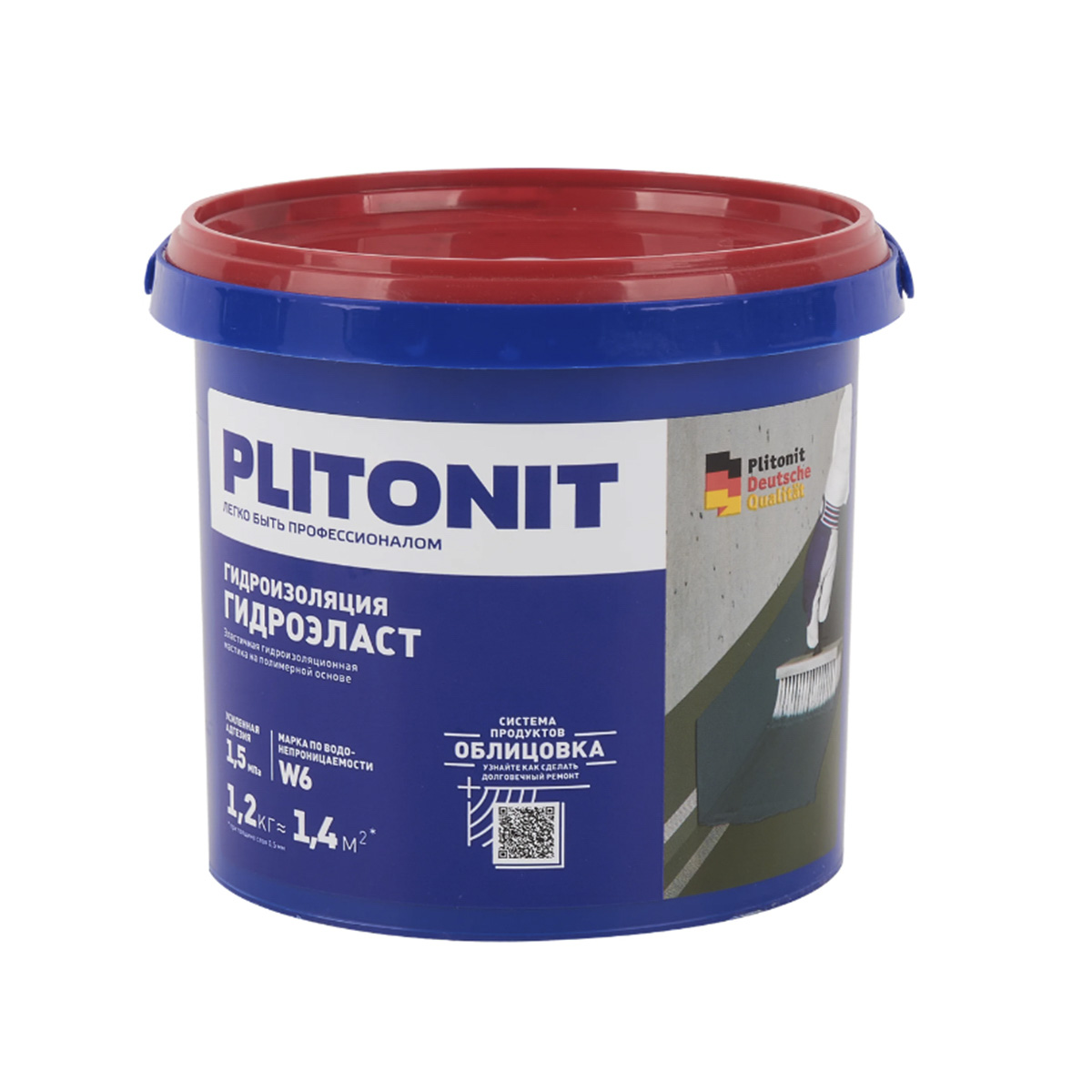 Мастика гидроизоляционная эластичная "гидроэласт"  1,2 кг (1/12) "plitonit"