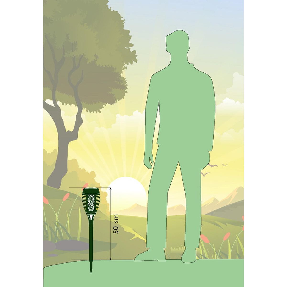 Светильник садовый светодиод. "маори пламя" 36 led солнеч. батарея (1/12) "старт"