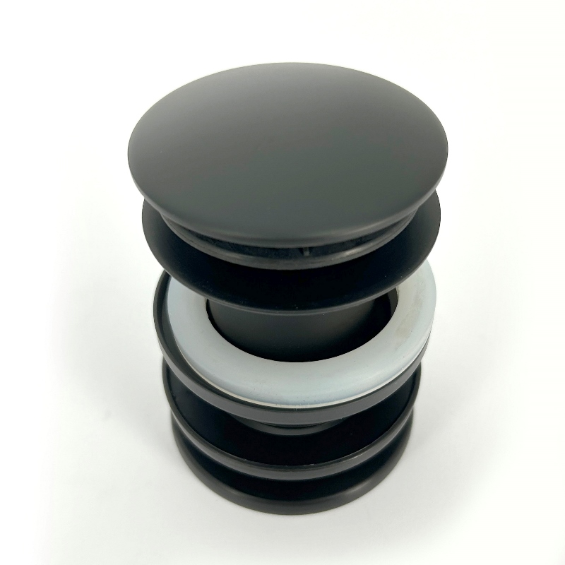 ВыпускMcALPINE 60 мм нерж. решетка с пробкой, выход 1 1/4", чёрный матовый