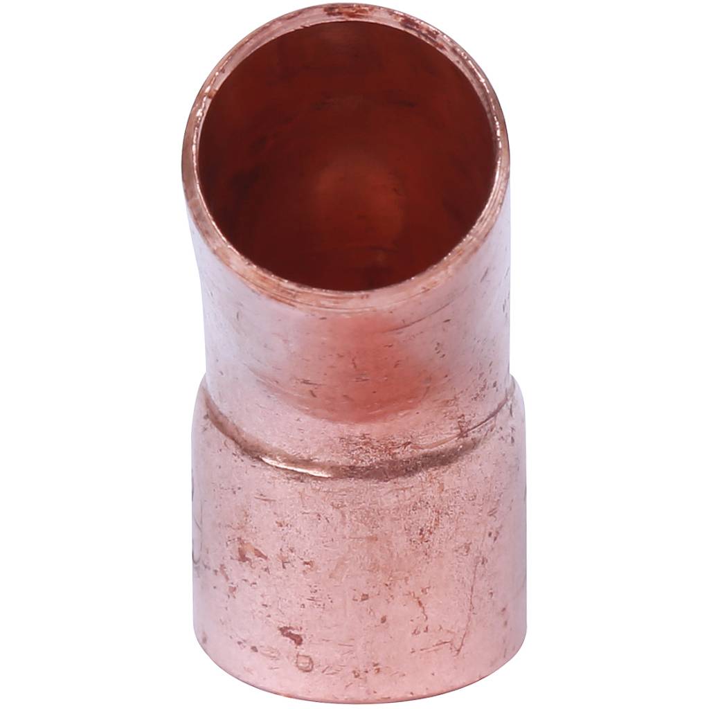 Отвод однораструбный 18 мм / 45° под пайку медный SANHA 1504018