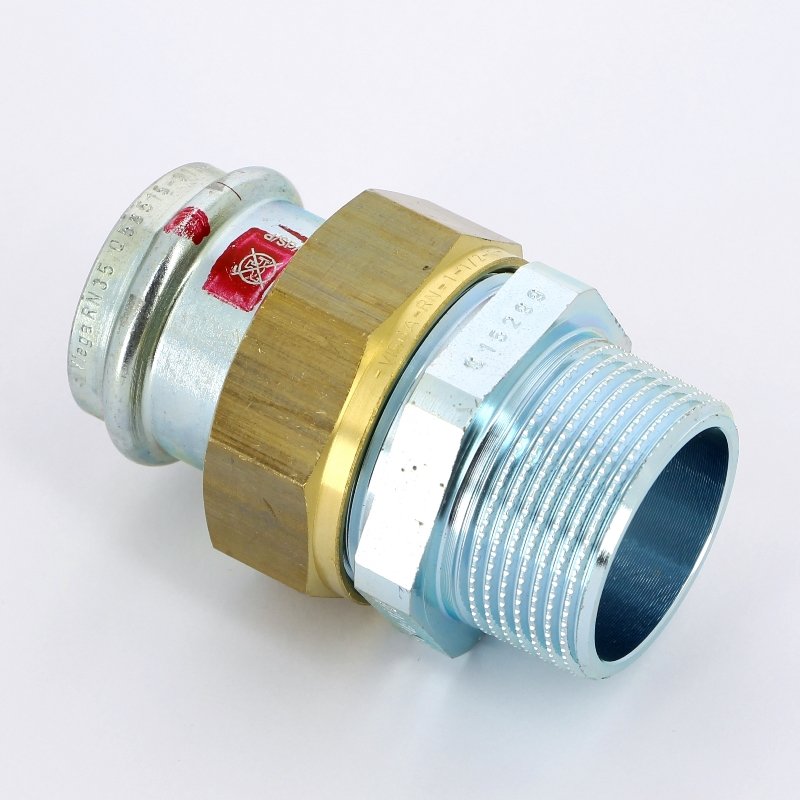 Американка пресс-Н 35x1"1/4 с плоской прокладкой оцинкованная сталь Prestabo VIEGA