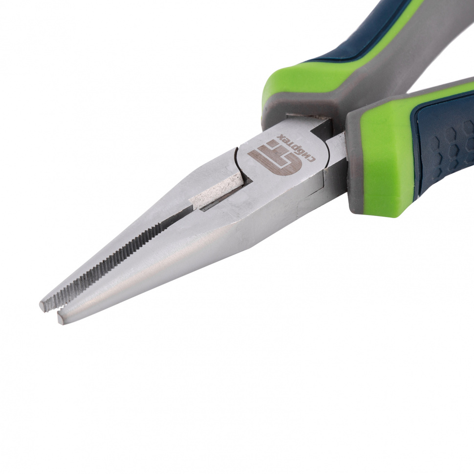 Длинногубцы прямые, 160 мм, трехкомпонентные рукоятки Сибртех (17113)