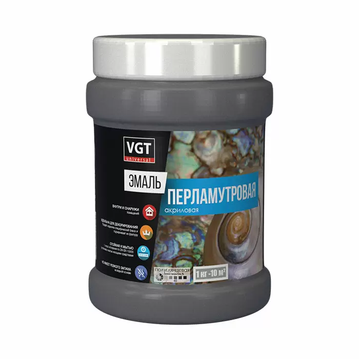 VGT ВД-АК-1179 эмаль универсальная перламутровая акриловая, жемчуг (1кг)