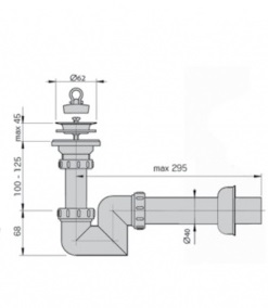 Сифон "S" для умывальника с нерж. решеткой 1"1/2х40мм D=63мм M0425 MIANO