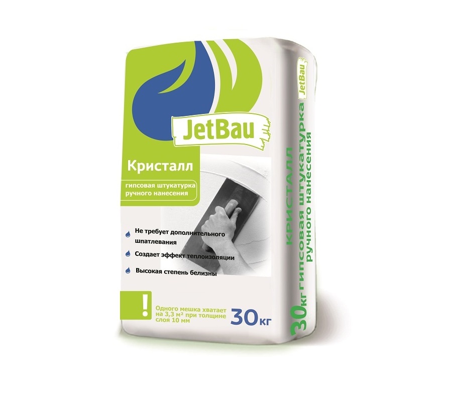 Гипсовая штукатурка Джетбау КРИСТАЛЛ белая ручного нанесения 30 кг
