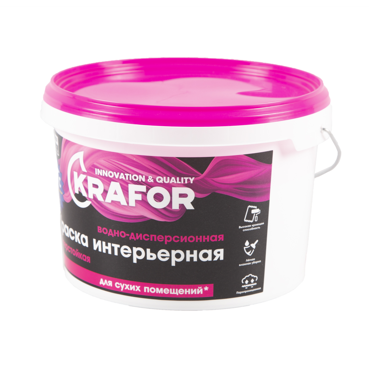 Краска в/д интер. суперстойкая  3 кг (1) "krafor"   (розов.)