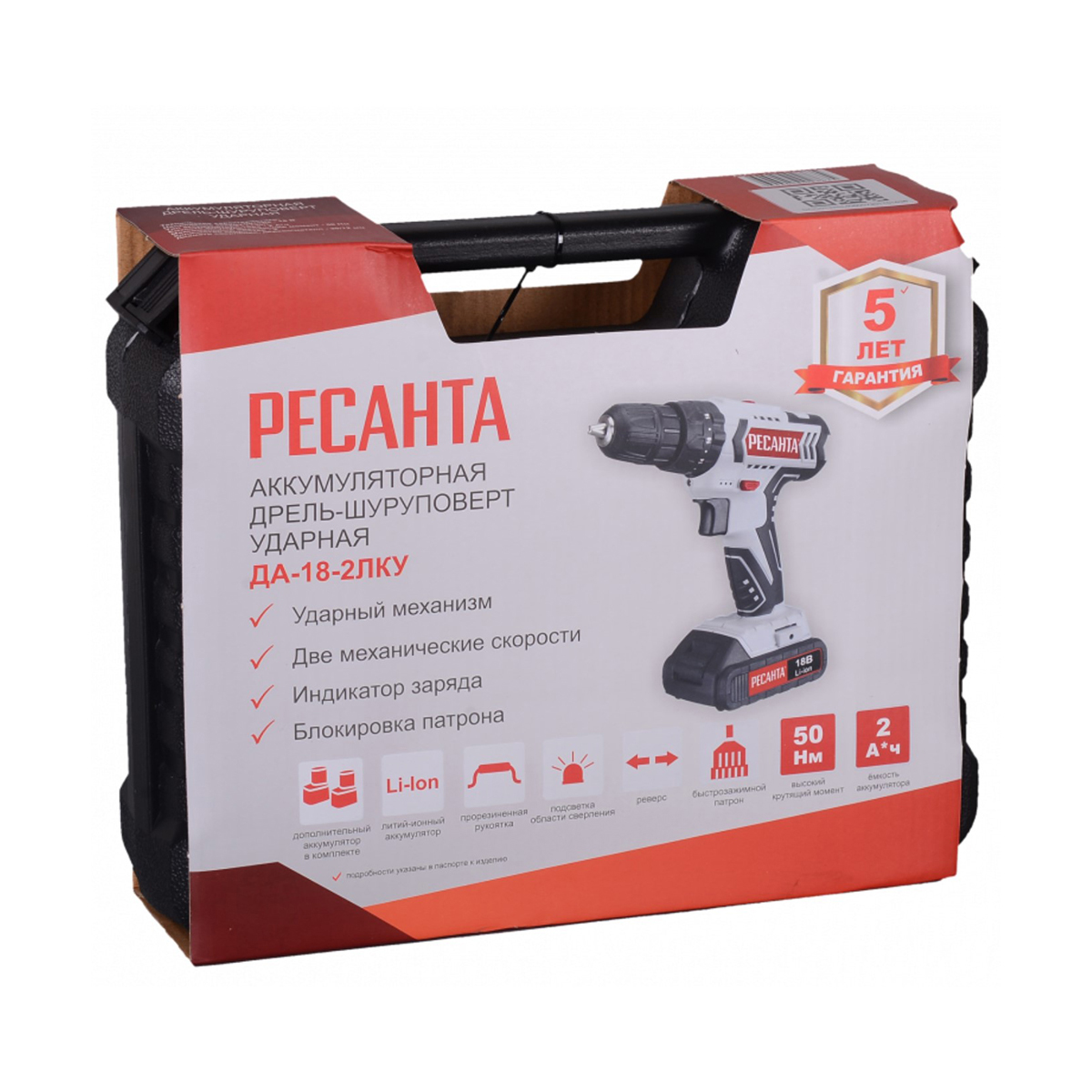 Дрель-шуруповерт аккум. да-18-2лк-у "ресанта"