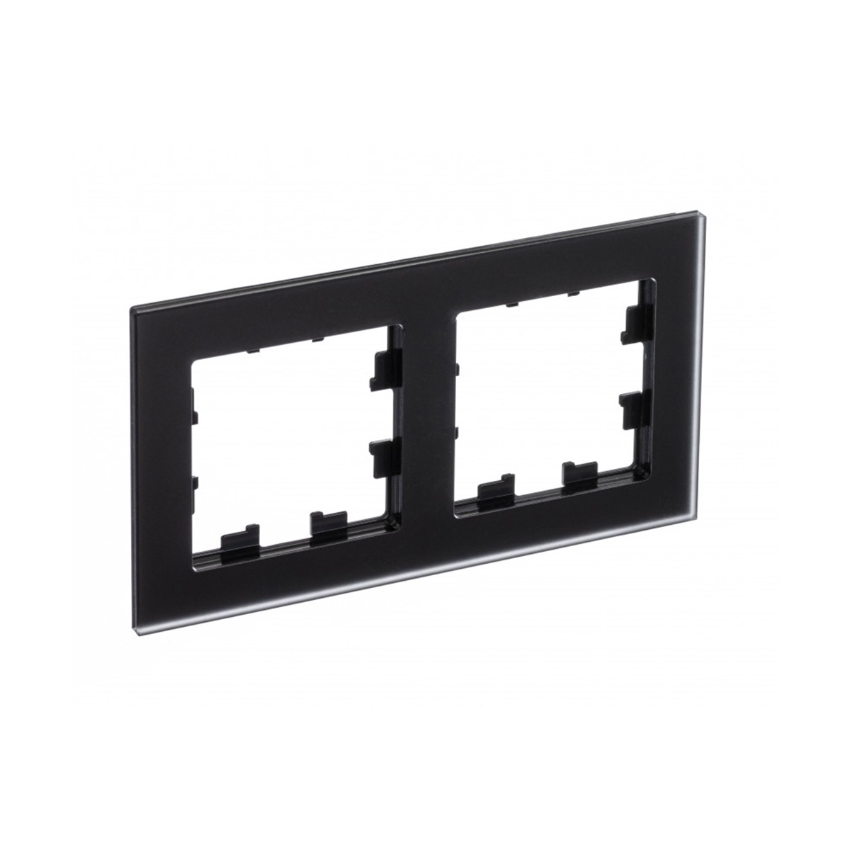 Рамка "atlasdesign nature" 2-х местн. универс., стекло матовое,черный (1/8/16) "schneider"