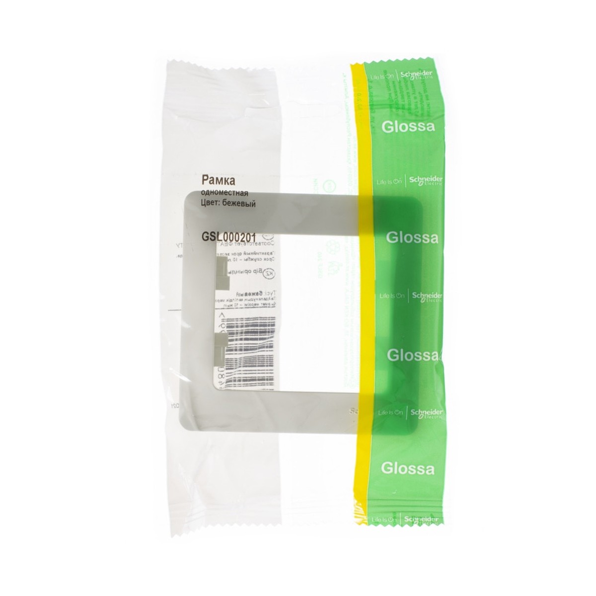 Рамка "glossa" 1 местн. универс., бежевый (1/45/270) "schneider"