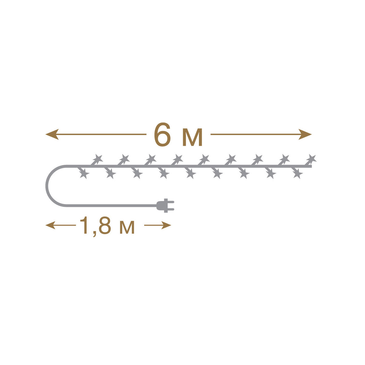 Электрогирлянда "звезды" 6 м, 35 теплых ламп (1/20) "vegas"