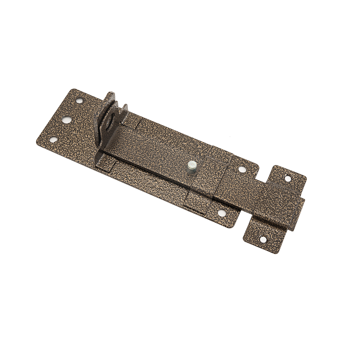 Засов дверной зд-13 плоский с проушиной (бронза антик) (25) "секрет"