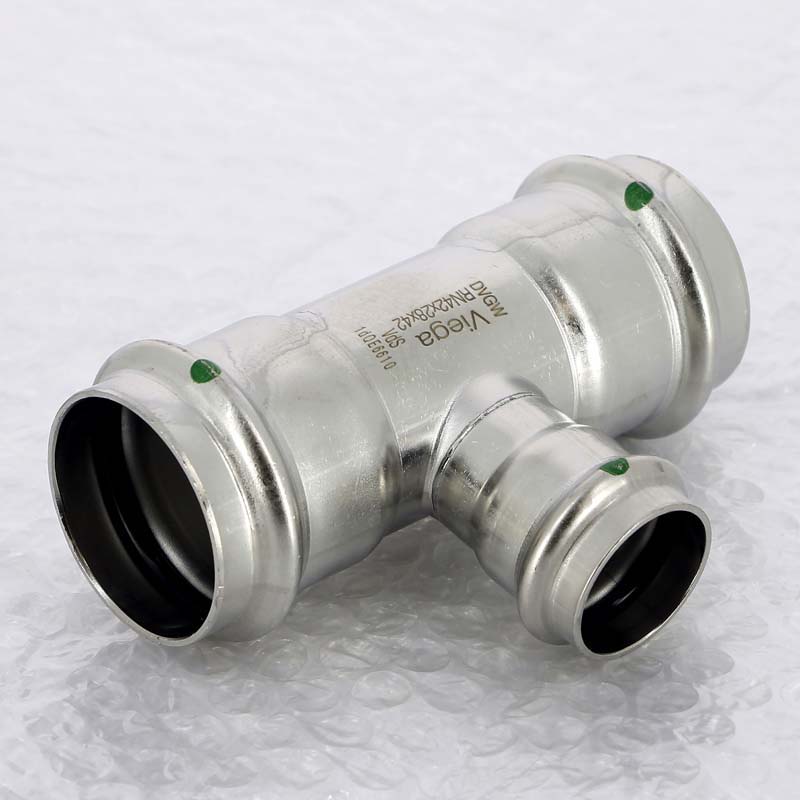 Тройник пресс 42х28х42 нержавеющая сталь Sanpress Inox VIEGA