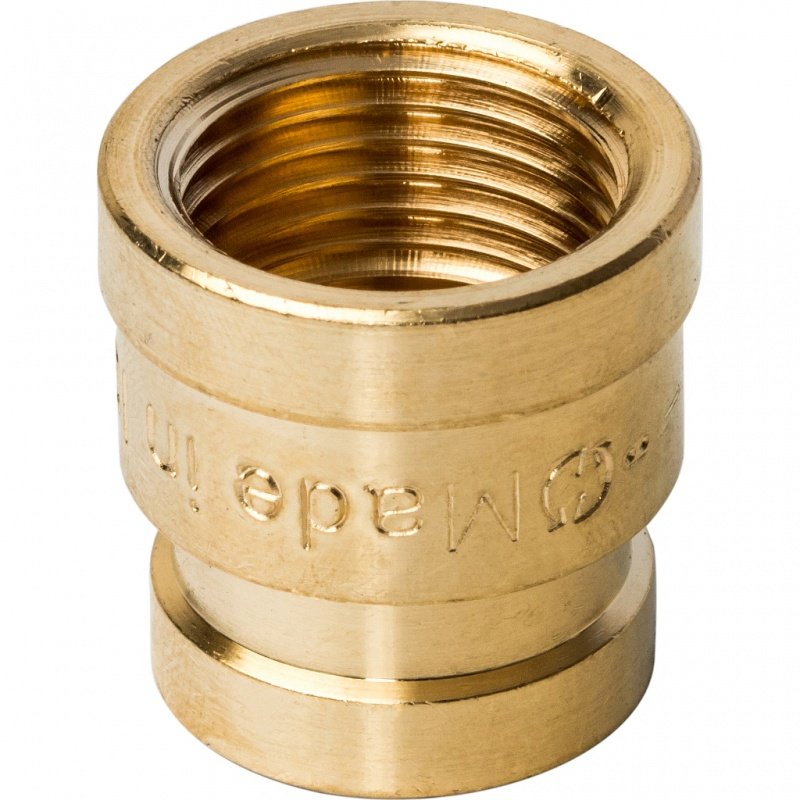 Муфта резьбовая переходная 1/2" x 3/8" ВР латунь STOUT