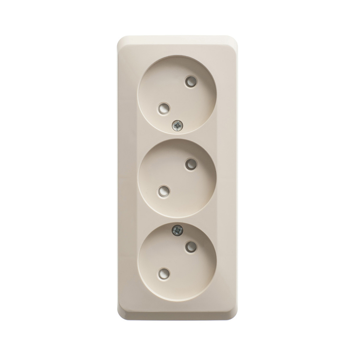 Розетка открыт. уст. "этюд" 3-х местн. с шторками 16а, кремовый (1/11/88) "schneider"