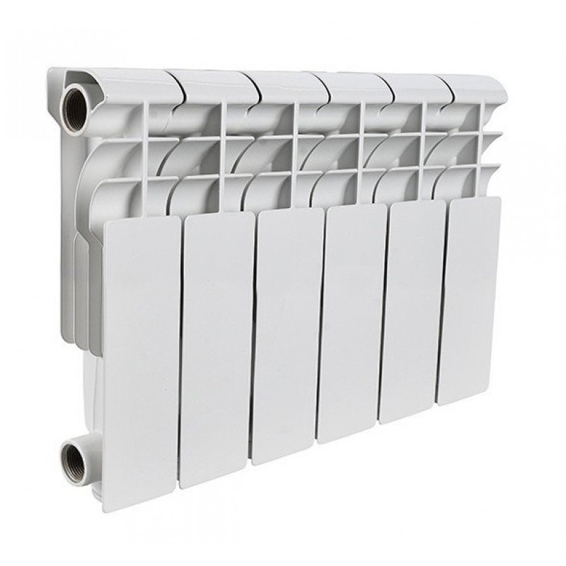 Биметаллический радиатор 6 секций, 256х474х96, ROMMER Plus BM 200, белый