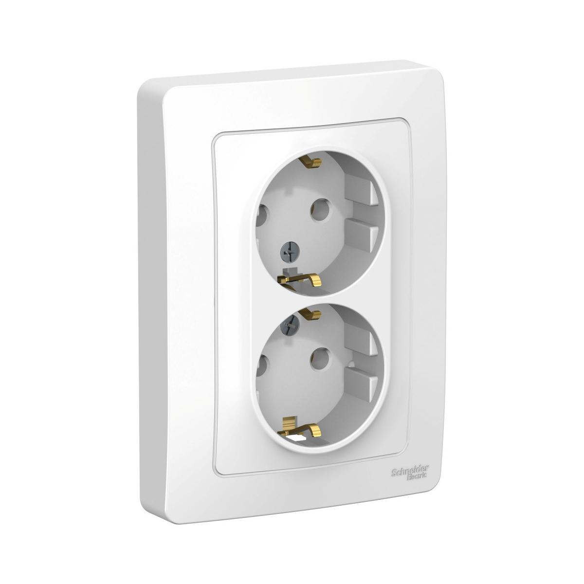 Розетка "blanca" 2-х местн. с заземл. 16а, белый (1/6/36) "schneider"