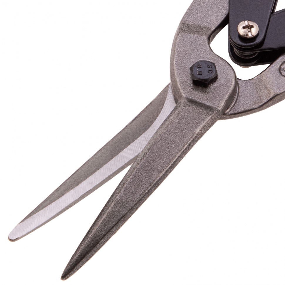Ножницы по металлу, удлиненные, 285 мм, пряморежущие, обрезиненные рукоятки Matrix (78341)