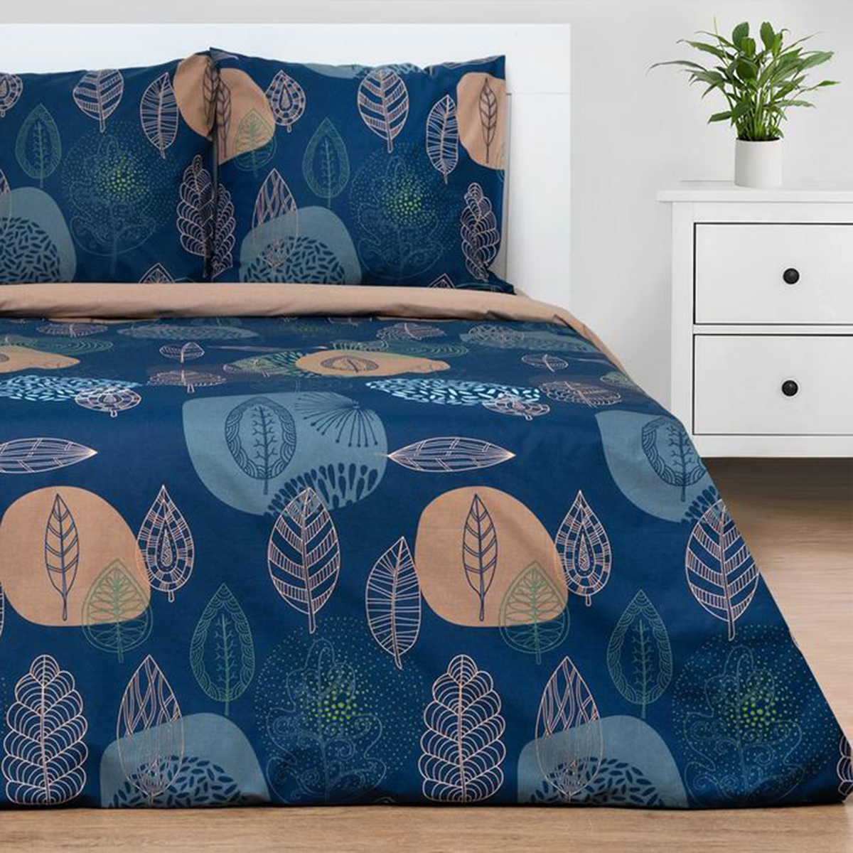 Постельное белье "этель" leaves евро (поплин) (1) 6881622