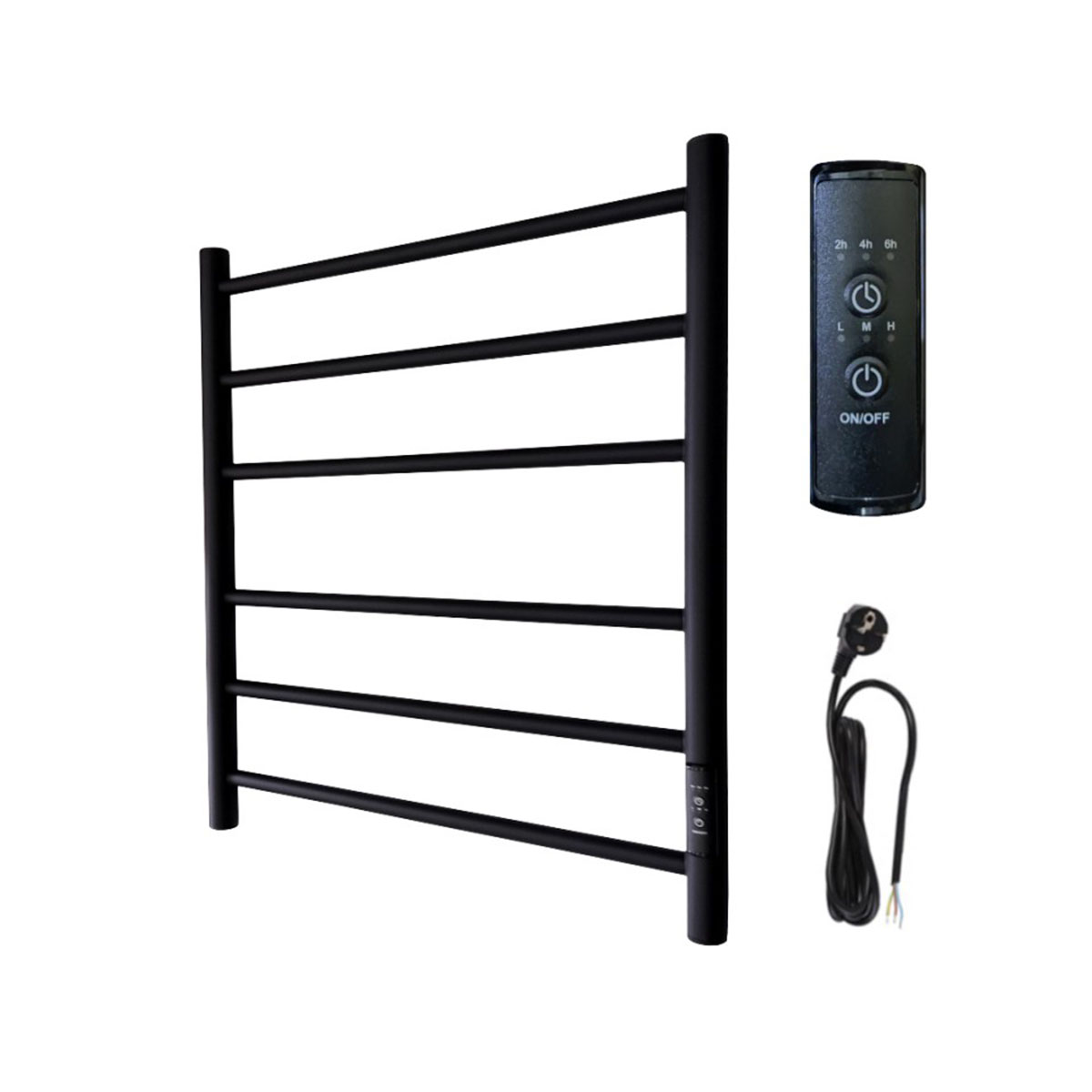 Полотенцесушитель электрич. вид 10 "ferrum" с таймером 500*600 (матовый черный) (1) "маргроид"