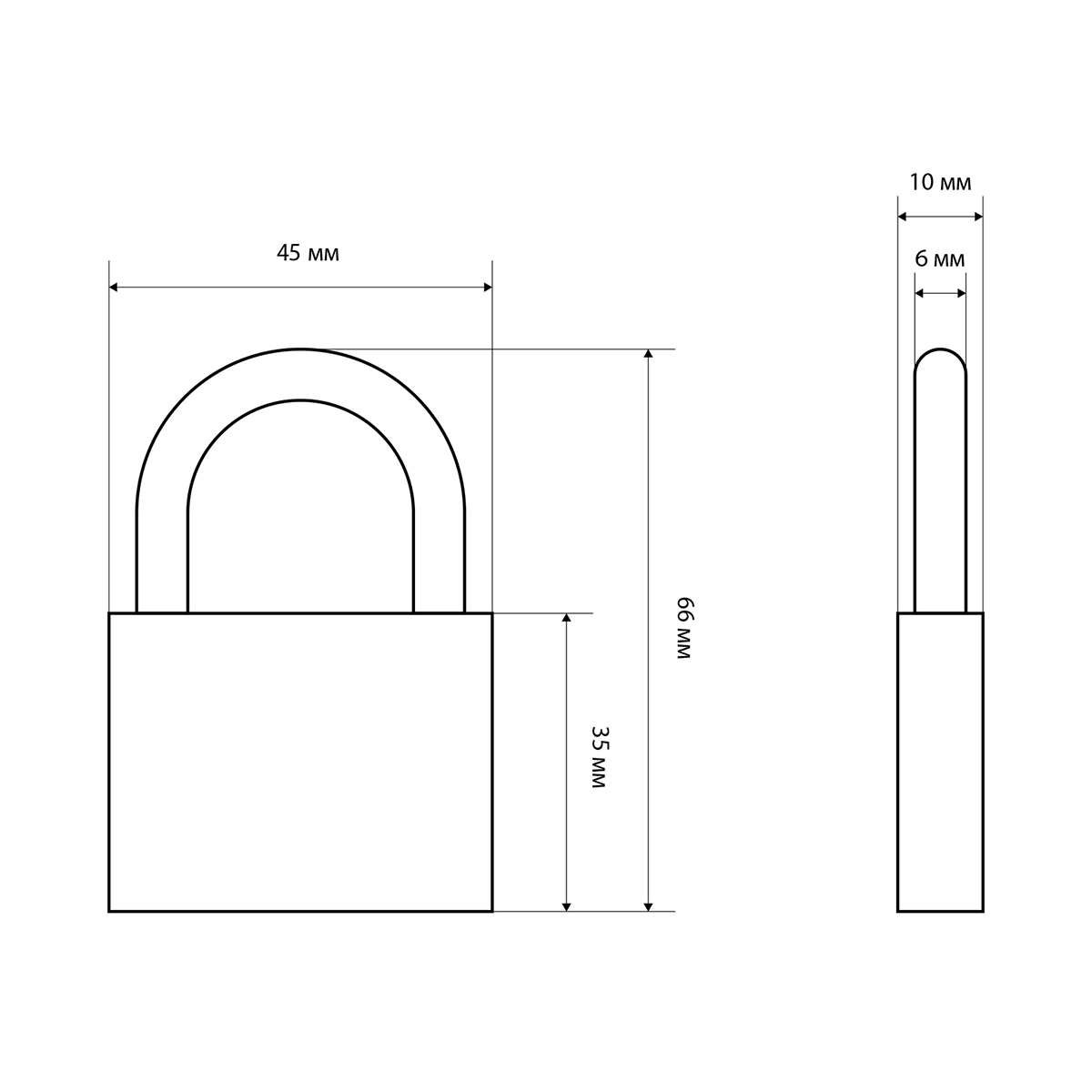 Замок навесной hg-350  6 мм (3 ключа) (1/20/160) "стандарт"