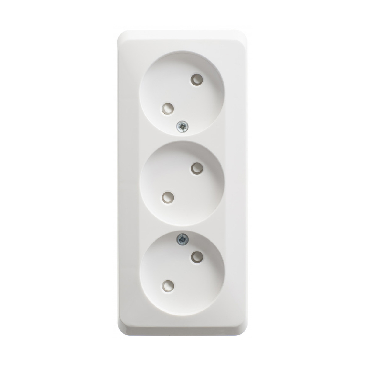 Розетка открыт. уст. "этюд" 3-х местн. с шторками 16а, бeлый (1/11/88) "schneider"