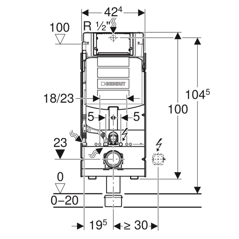 Модуль Geberit GIS для подвесного унитаза с бачком Sigma