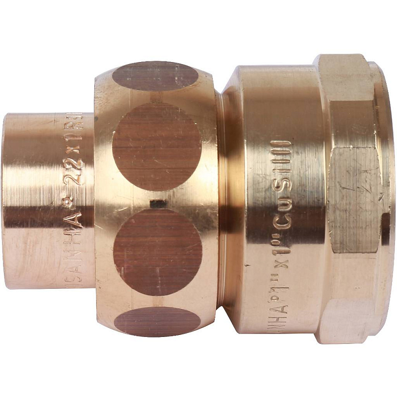 Американка (сгон) 22x1/2" ВР самоуплотняющаяся под пайку SANHA бронзовый 143402212