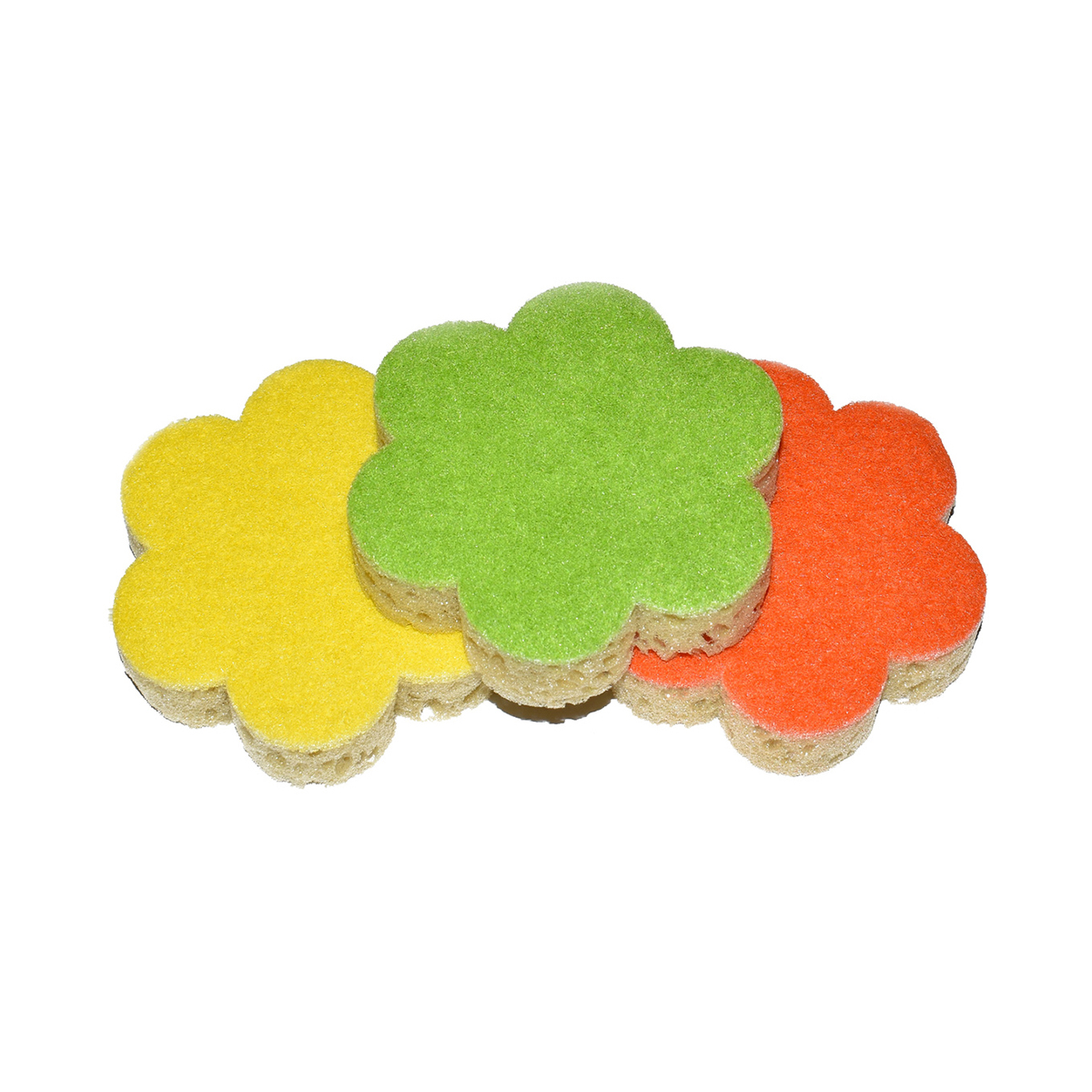 Губки для посуды "flower" (крупнопористые) упак. 3 шт. (1/35) "master fresh"