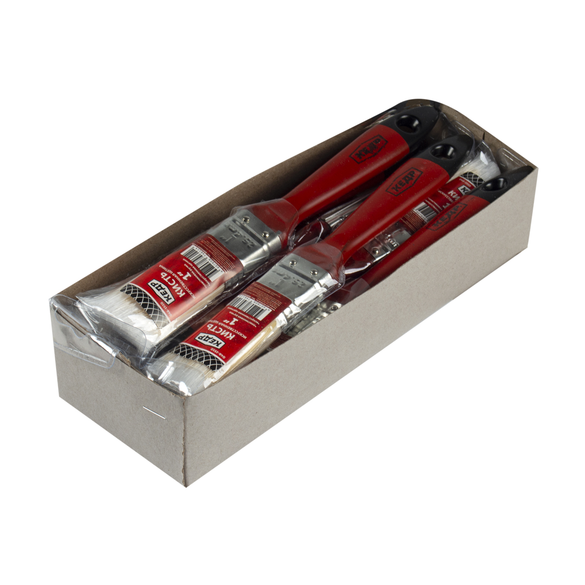 Кисть плоская искуств.щетина  №1 /25 мм  (12/480) пласт.ручка "кедр"  046-1510